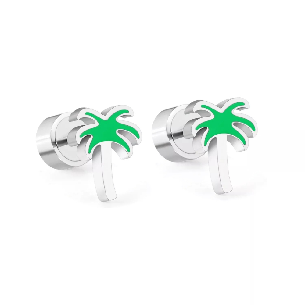 Palm Tree Stainless Steel Stud Earrings